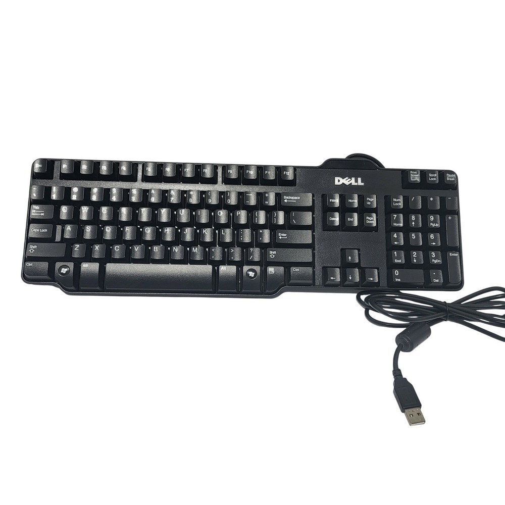 Dell‎ USB Wired Keyboard L100 Black Full Size 104 Keys for Desktop PC "Tested"